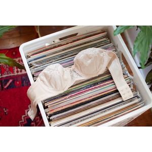 vintage 60s lace strapless bra 34a